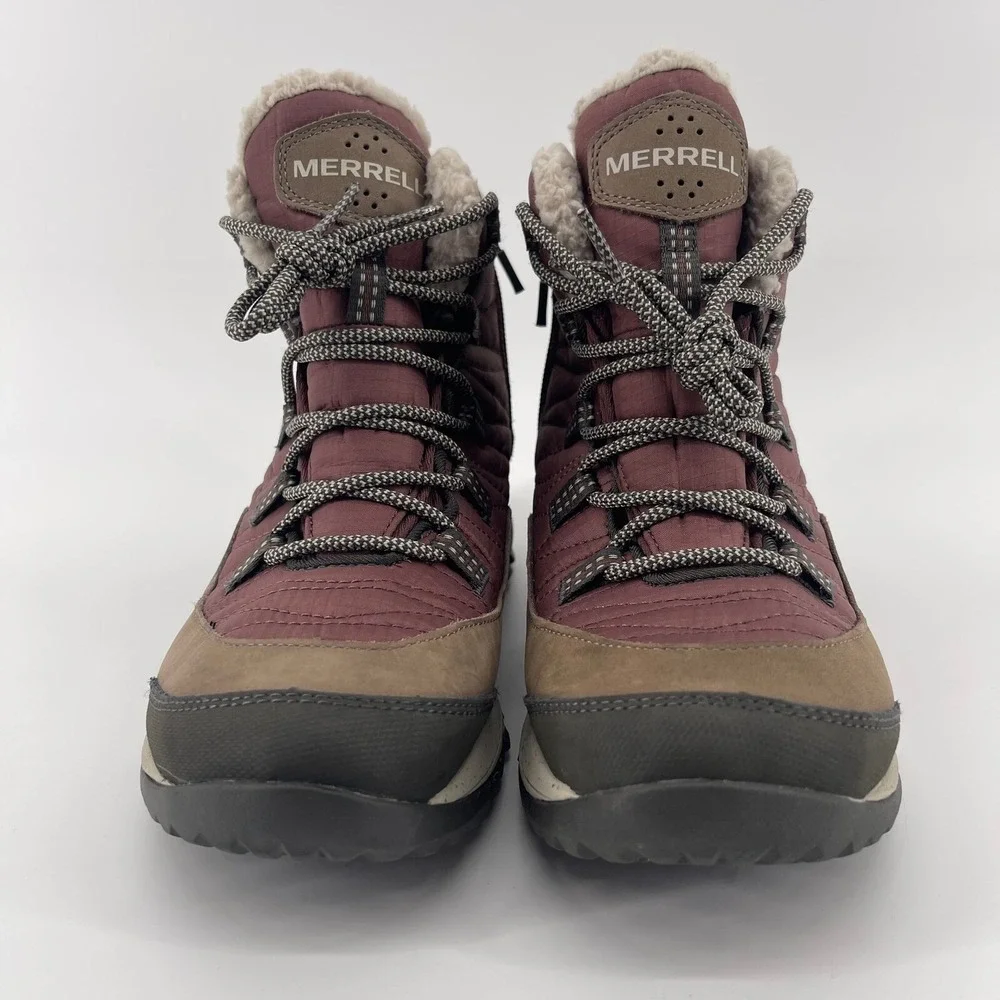 Merrell Women's Waterproof Winter Boots Insulated Vibram Burgundy‎ Size 6